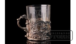 Подстаканник со стаканом, серебро, 1912 год, 13 гр. CSA1092