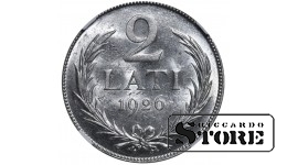 Латвия, 2 лата, 1926 год, серебро, NGC, MS 62