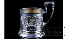 СЕРЕБРЯНЫЙ ПОДСТАКАННИК 875 ПРОБА , 104 Г , ЛАТВИЯ CSA754