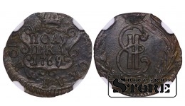 Russian Empire, Siberia, 1 Polushka, 1769 year, KM, NGC AU DETAILS, Catherine II