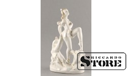 Статуэтка, фарфор , Девушка-кошка, Вербилки, СССР, 24 см