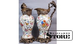 Кувшины, фарфор, латунь