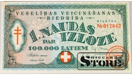 Latvia 1 Lats 1937 Lottery ticket XF 17942