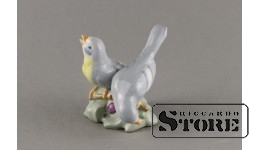 Статуэтка, Птички , фарфор, Рига , Рижская фарфоровая фабрика, 50-е годы , 7,5см