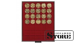 RAUCHGLAS Numismatic Box with 35 Square Compartments for Coins/Coin Capsules up to 36 mm