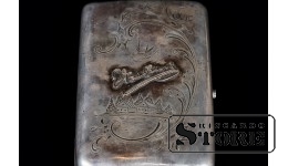 Antique silver cigarette case, weight 162 g