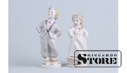 Статуэтка, Народный танец, Рига , Рижская фарфоровая фабрика, 50-е годы , 13 см