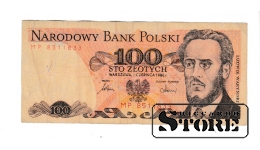 Банкнота Польские 100 злотый 1988 года – MP 8511833 #BPL2185