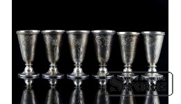 Набор серебряных бокалов, 875 проба, 177 г , СССР CSA758