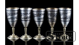 Набор серебряных бокалов, 875 проба, 145 г , СССР CSA757