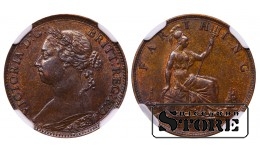 Suurbritannia, 1 farthing, 1884. aasta, NGC MS 62 BN