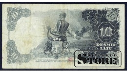 БАНКНОТА , ЛАТВИЯ , 10 ЛАТ 1937 - E 125475