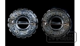 Латышское этническое украшения сакта , Серебро , 875 проба , Общий вес - 6 г , Ø 2,5 см CSA426