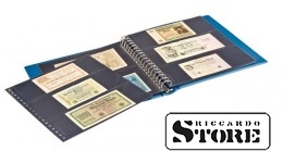 LINDNER banknote album with black interleaves — blue.