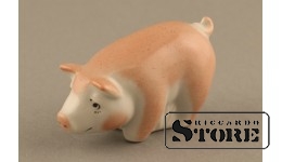 Статуэтка, Поросенок, фарфор, Рига, Рижская фарфоровая фабрика, 1970 г., 4.2 см