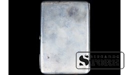Портсигар, Серебро, 84 проба , 128 г, 10,5 x 7 см, ПРОБА , РОССИЙСКАЯ ИМПЕРИЯ CSA459