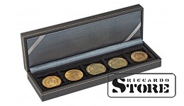 Numizmatinė dėžutė NERA S su 5 kvadratinėmis dėžutėmis monetoms/monetų kapsulėms iki 40 mm išorinio skersmens