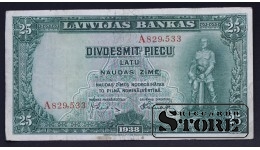БАНКНОТА , ЛАТВИЯ , 25 ЛАТ 1938 ГОД - A82533