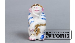 Статуэтка обезьяна, фарфор, Дулёво, Россия, 1992 год, 7.5 cm, CSA994