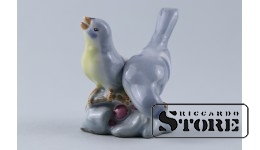 Статуэтка, Птички , фарфор, Рига , Рижская фарфоровая фабрика, 50-е годы , 7,5см