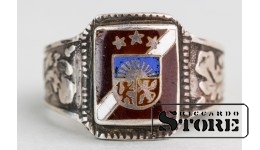Кольцо с гербом Латвии, серебро, 1930е годы