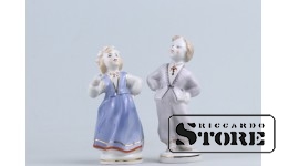 Статуэтка, Танцоры, фарфор, Рига ,Рижская фарфоровая фабрика, 50-е годы, 13см
