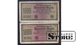 Germany, Set of 2 banknotes, 1000 Mark, F