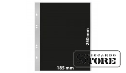 Coin pages for the Multi Collect system, with 1 pocket (185 x 250 mm), transparent with black inserts, set of 10 pages.