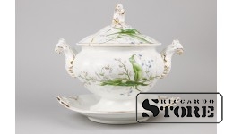 Супница, фарфор, Рига, Завод М.С.Кузнецова, 1864-1887 год, 18 cm,  CSA266
