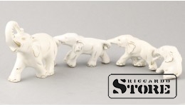 Stautette, Family of elephants, porcelain, Riga, Riga porcelain factory, 1970s, Length 3.10 cm.