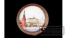 Пудреница с изображением Московского Кремля, серебро