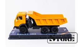 Макет автомобиля, КАМАЗ 5511, желтая кабина 1:43
