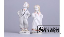 Статуэтка, Танцоры, фарфор, Рига ,Рижская фарфоровая фабрика, 50-е годы, 13см