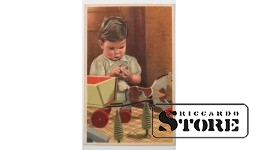 Винтажная открытка Мальчик с игрушками 20 в. #NT338