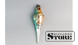 Ёлочная игрушка попугай, стекло, СССР, середина 20го века