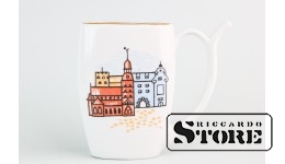 Кружка для минеральной воды с изображением панорамы Риги, Рига, Рижский фарфоровый завод, 70е годы, первый сорт