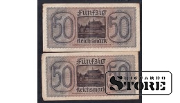 Germany, Set of 2 banknotes, 50 Reichsmark, 1940-45, F