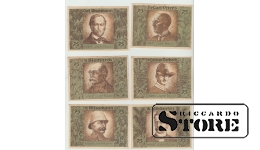 6 Banknotes Germany Colony Africa 1922