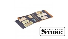 LINDNER banknote album with black interleaves and protective case — light brown.