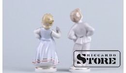 Статуэтка, Танцоры, фарфор, Рига ,Рижская фарфоровая фабрика, 50-е годы, 13см