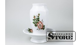 Фарфор , Ваза и Тарелка, Рига, Рижская фарфоровая фабрика , 17 CM  Ø 18 CM
