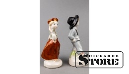 Статуэтка, Танцоры, фарфор, Рига ,Рижская фарфоровая фабрика, автор модели - Л.Новоженец, 50-е годы , 11 см