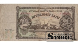 Банкнота , 20 Лат 1935 год - В 016021
