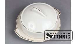 ФАРФОР , Маслёнка , РИГА , РИЖСКАЯ ФАРФОРОВАЯ ФАБРИКА , Ø 17 CM