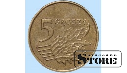 Польша, 5 грошей, 1999 год, Марганцево-латунный сплав
