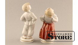 статуэтка, Народный танец, Рига , Рижская фарфоровая фабрика, 50-е годы , 13 см