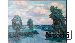 Живопись, Долина реки на ветру, 35x48cm CSA1059