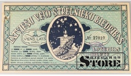 Latvia 1 Lats 1936 Lottery ticket XF (num 27010)