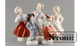 Статуэтка, Танцоры, фарфор, Рига ,Рижская фарфоровая фабрика, 50-е годы, 11cм , 13см
