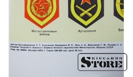 Плакат "Форма одежды и знаки различия сержантов советской армии" 1972 г. 92х61 см CSP104